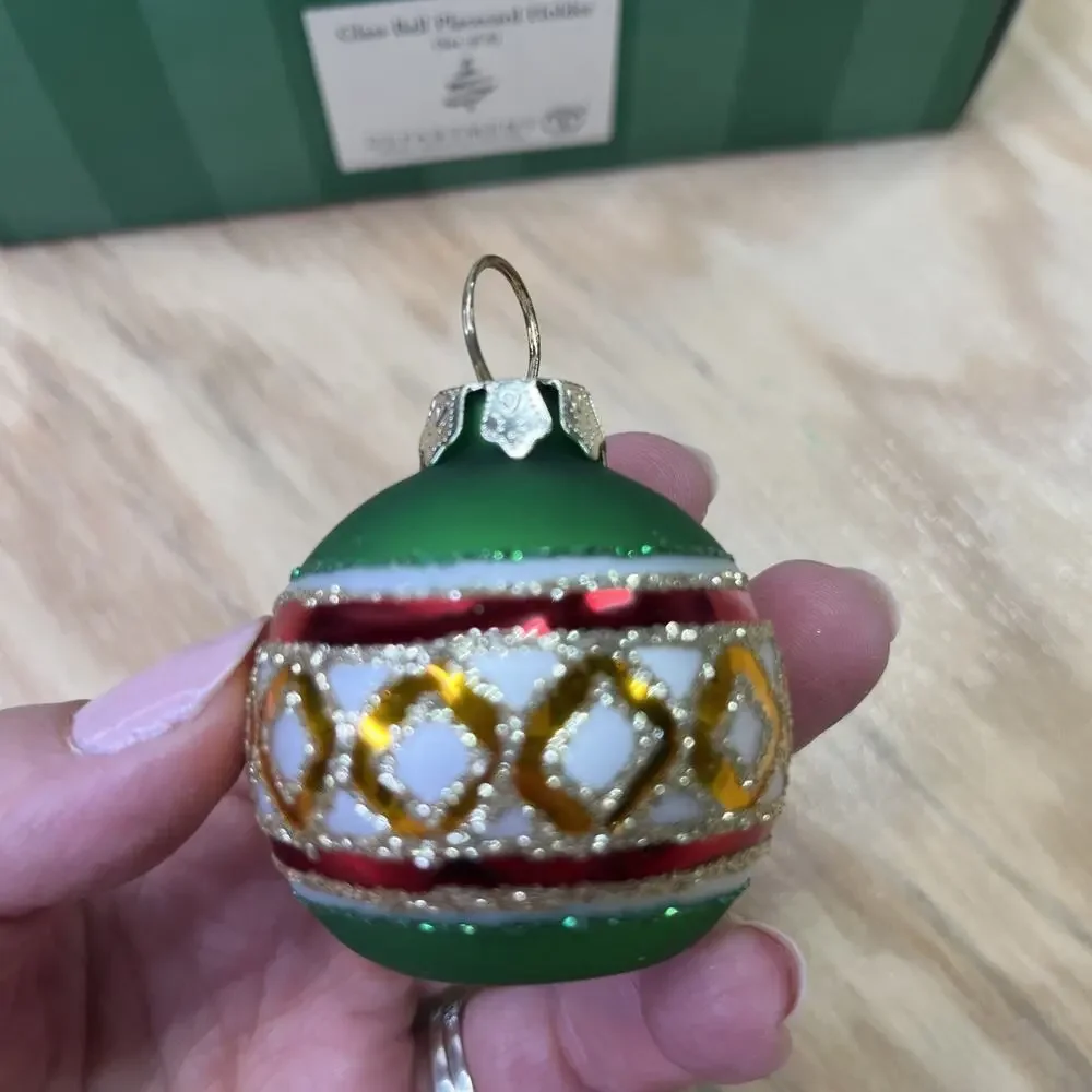 Vtg 2000 Department 56 6 Piece Glass Christmas Ornament Place Card Holder - Picture 5 of 11